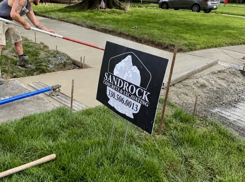 Sandrock Concrete & Excavating company sign